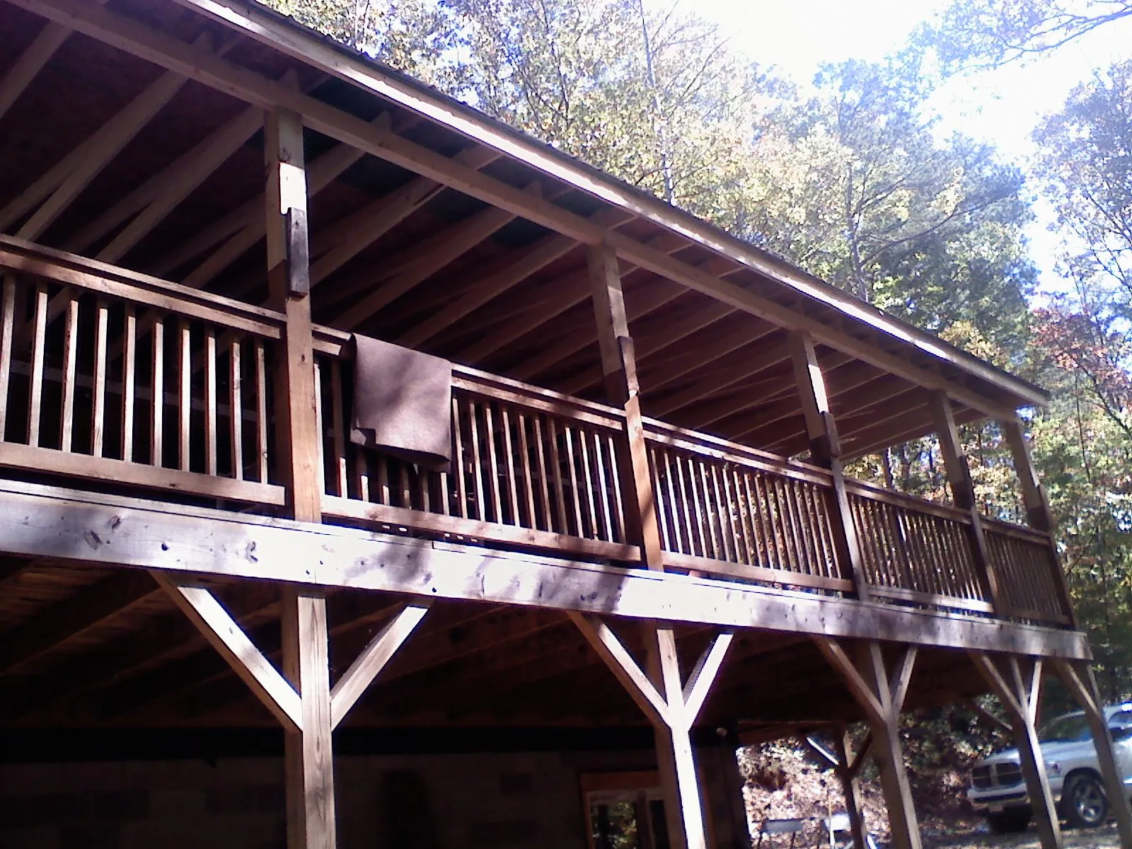 Timber framing under a new elevated porch and deck — Roof Leak Repair in Daykin by Roofing Brothers